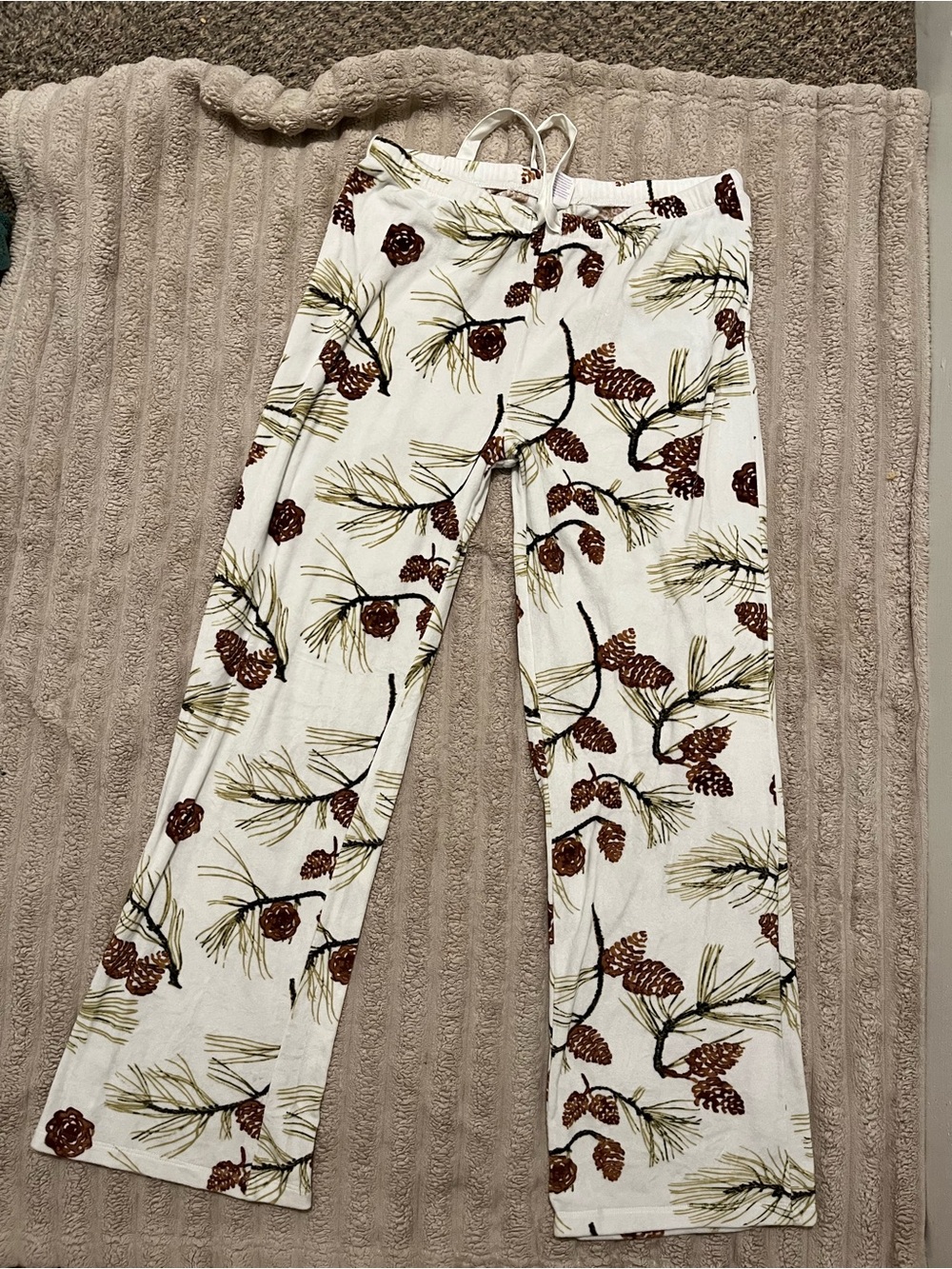 stars above White Pinecone Print Joggers
